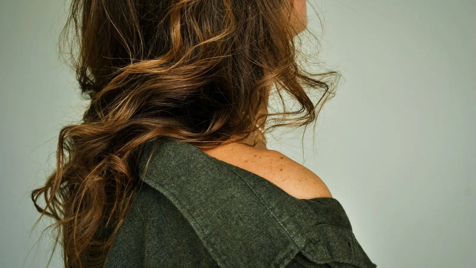 A woman with long hair viewed from behind